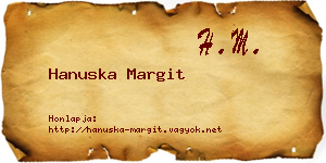 Hanuska Margit névjegykártya